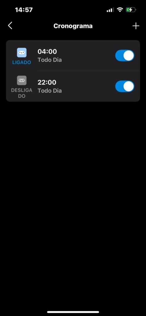 agendamento liga e desliga pelo app